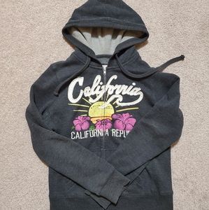 Reflex California Charcoal Grey Zip-Up Hoodie